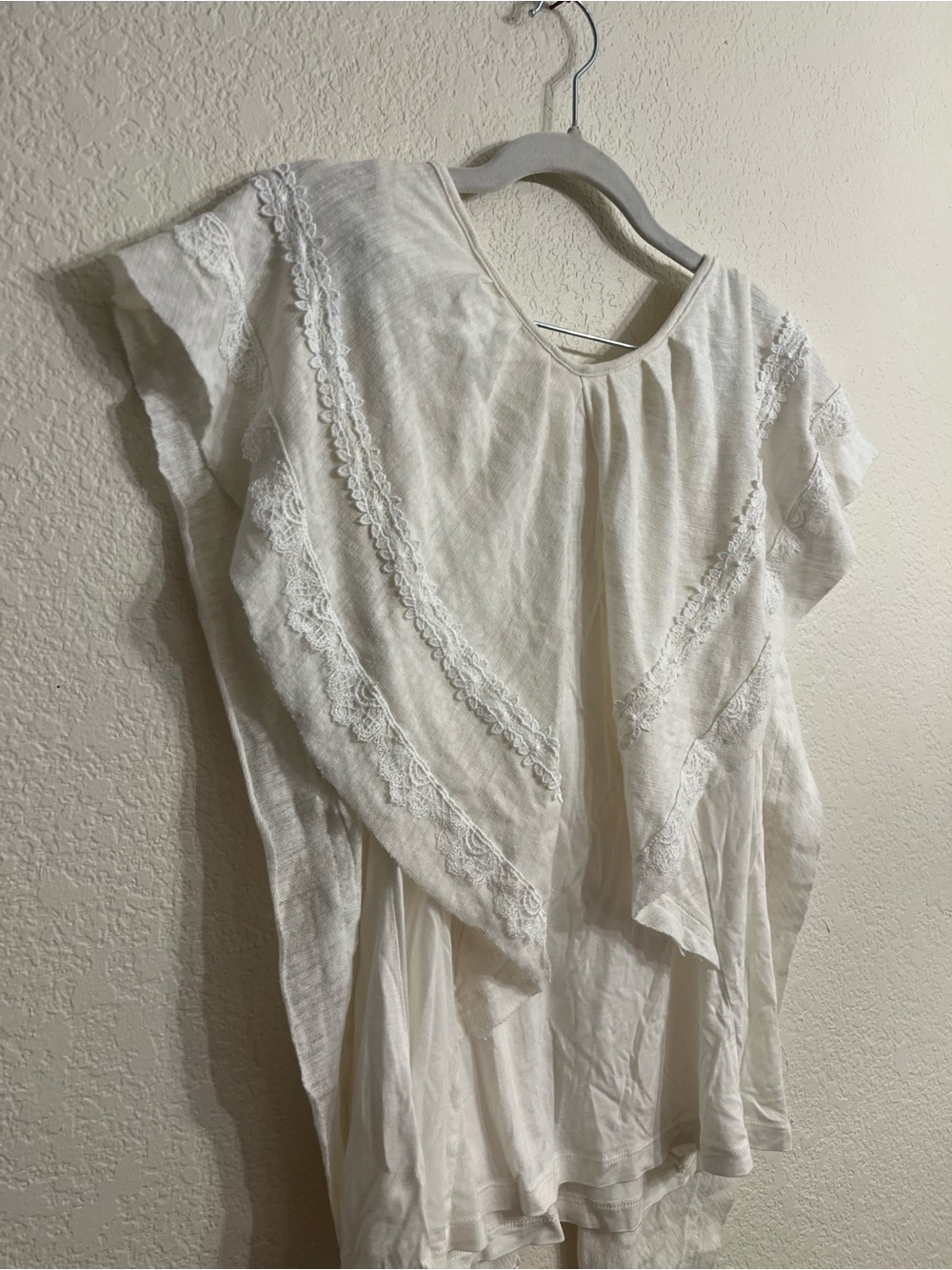 Anthropologie Cream Lace-Trim cottagecore/ fairy/ beach linen Tunic - Picture 5 of 6